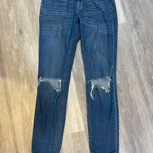 Express Ripped Blue Skinny Jeans